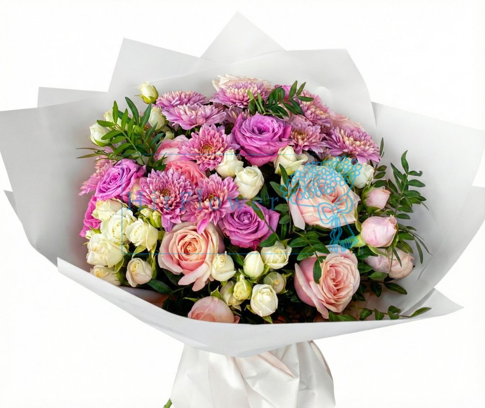 Букет цветов из: Розы и Хризантемы